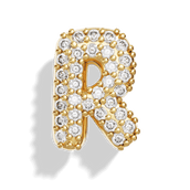 Gold Pave Bubble Letter Charms