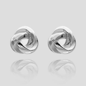 rania knot button earring in silver plated from prya