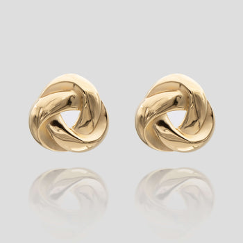 rania knot button earring in 18k gold plated from prya