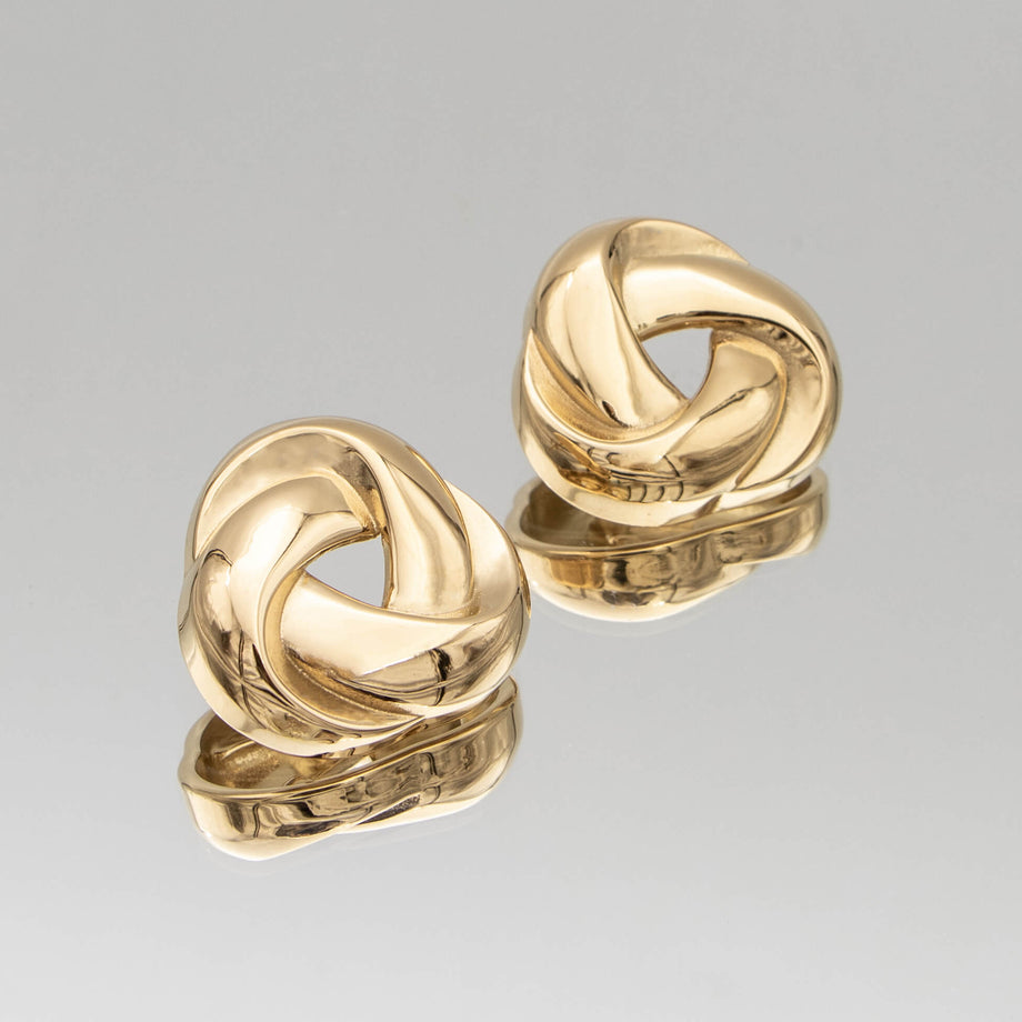 rania knot button earring in 18k gold plated from prya