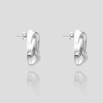 rania knot button earring in silver plated from prya