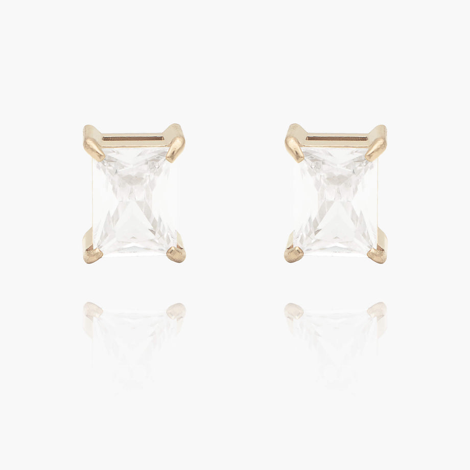 Emerald Cut Stud Earrings