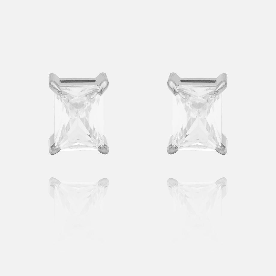 Emerald Cut Stud Earrings