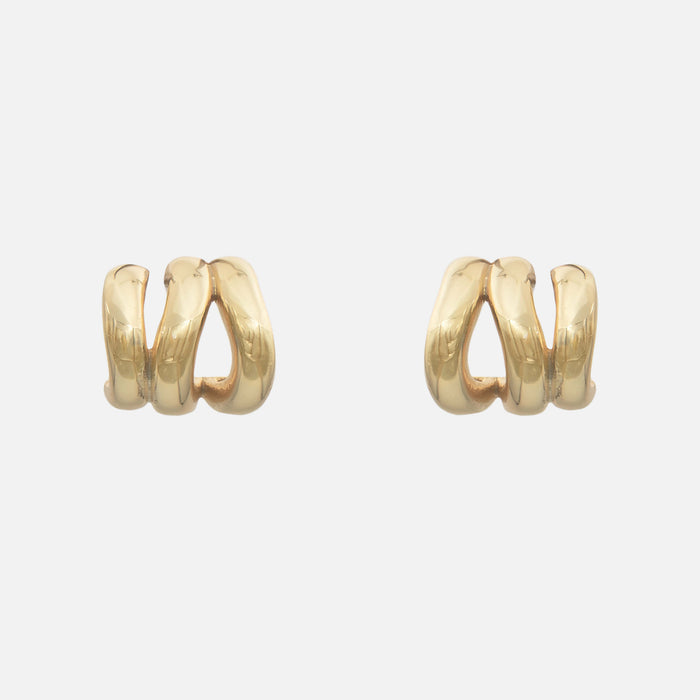 Romy Triple Hoop Earrings in 18k gold plated sterling silver base