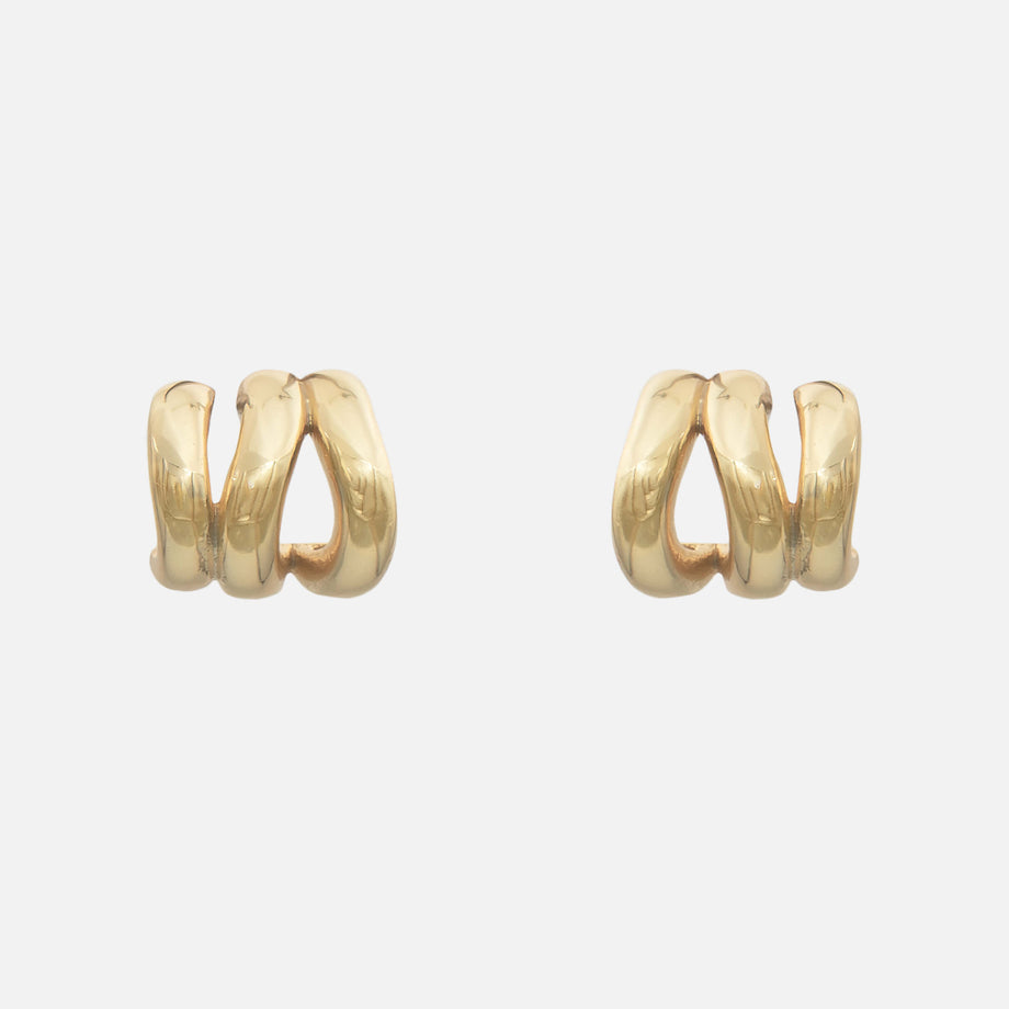 Romy Triple Hoop Earrings in 18k gold plated sterling silver base
