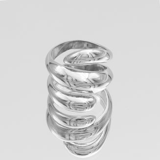 Rumi Triple Wrap Ring, triple cross over wrap ring, crafted from Silver plated stainless steel from prya