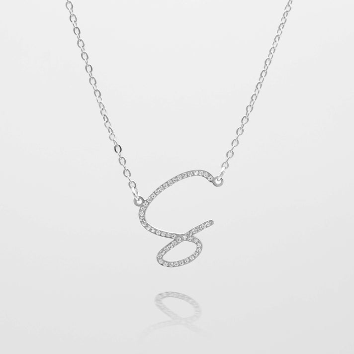 sydney initial necklace with letter 's' in silver from prya