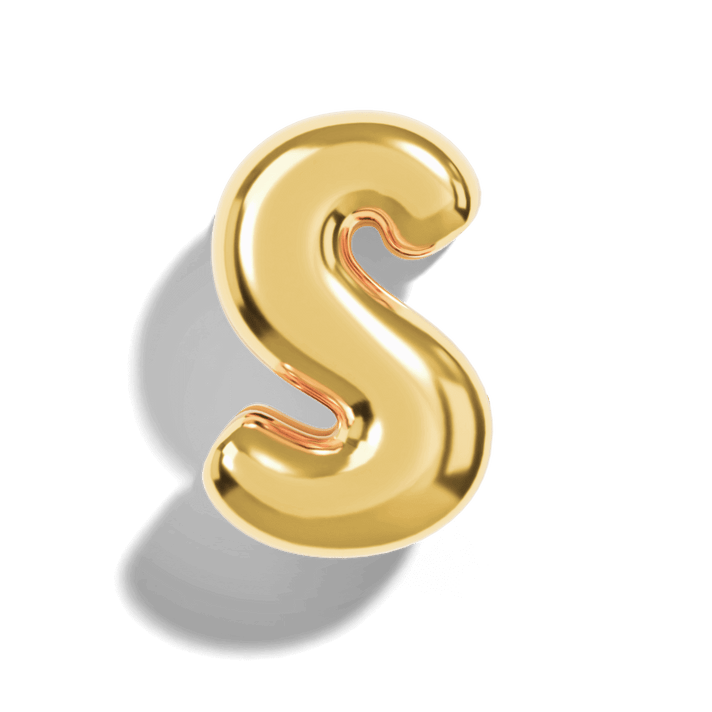 Gold Bubble Letter Charms