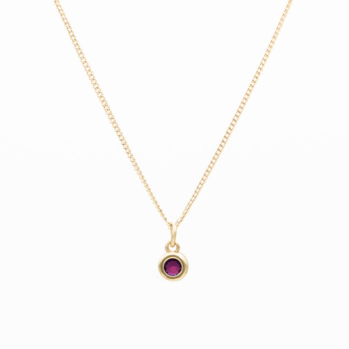 Sloane Round Mini Birthstone Necklace