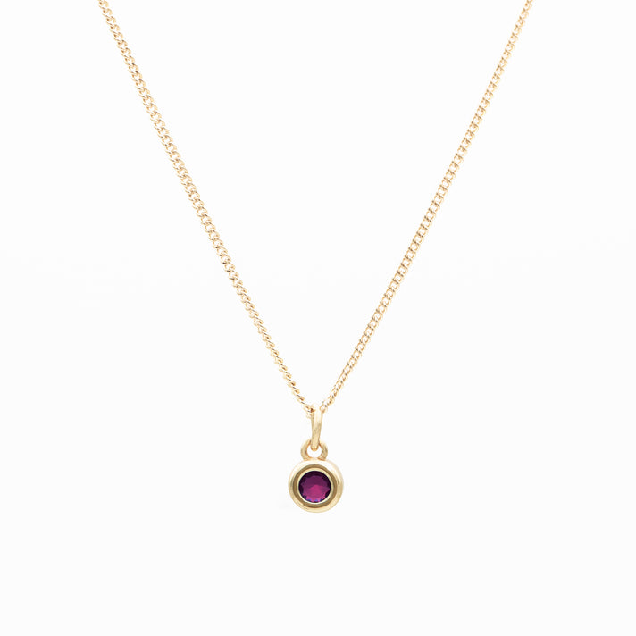 Sloane Round Mini Birthstone Necklace