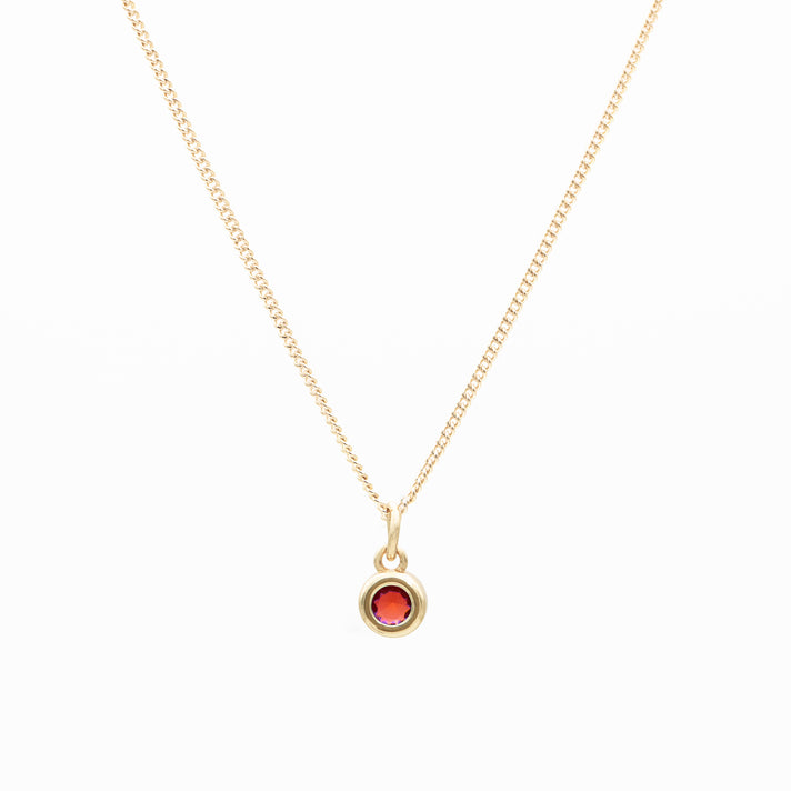 Sloane Round Mini Birthstone Necklace