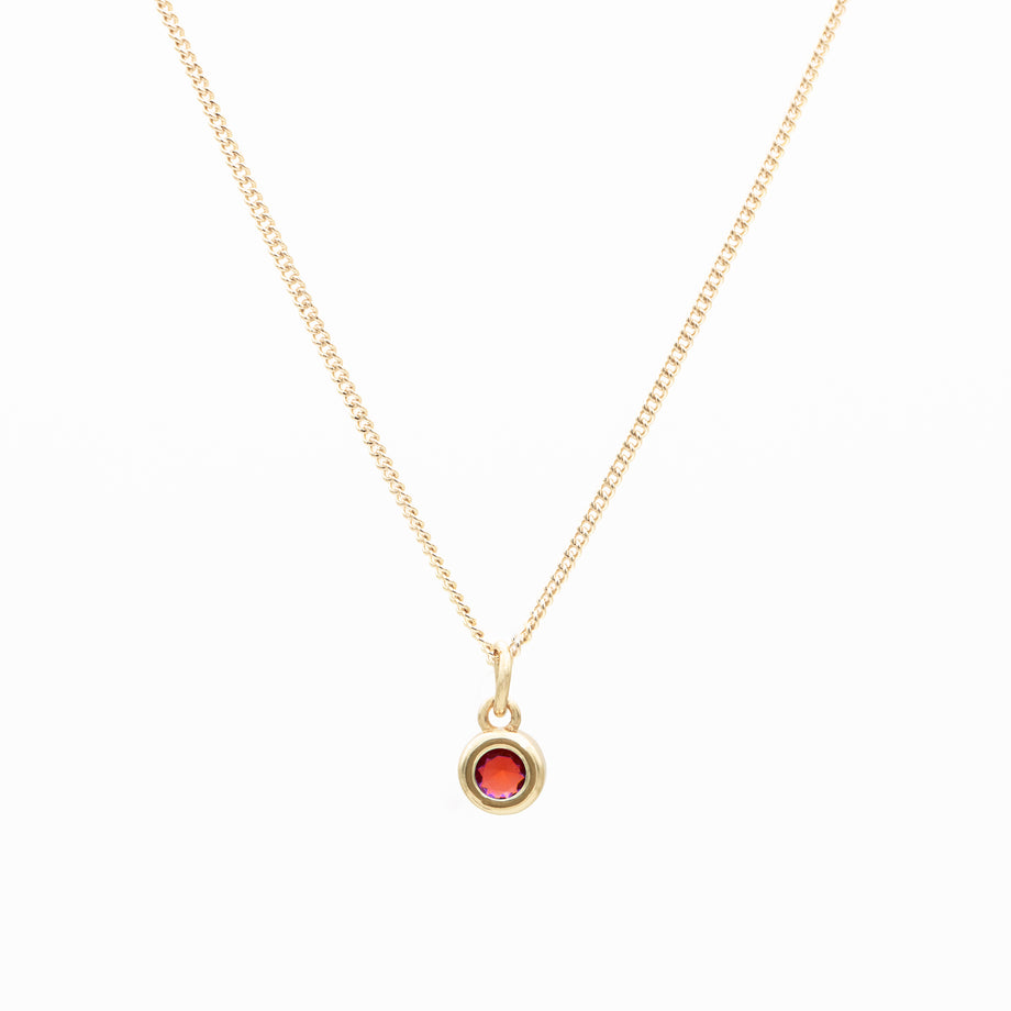 Sloane Round Mini Birthstone Necklace