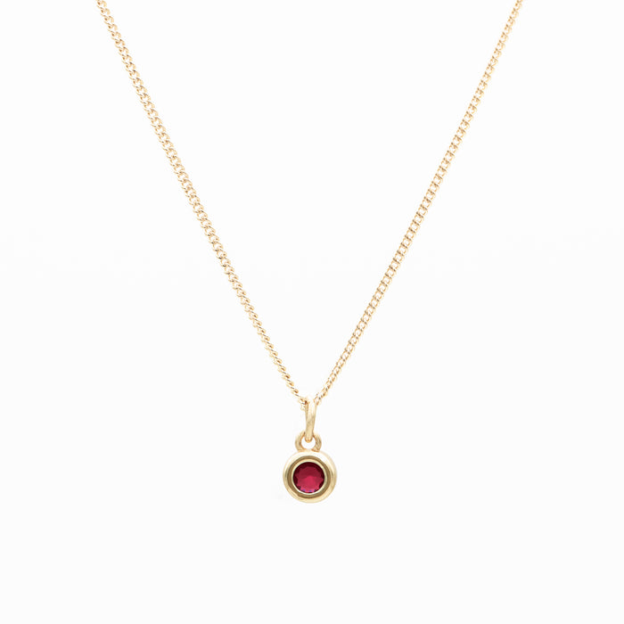 Sloane Round Mini Birthstone Necklace