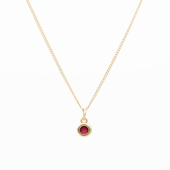 Sloane Round Mini Birthstone Necklace