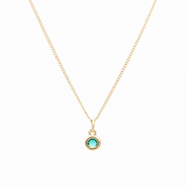Sloane Round Mini Birthstone Necklace