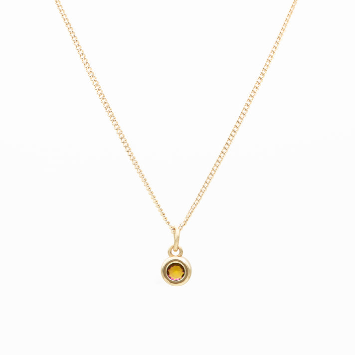 Sloane Round Mini Birthstone Necklace