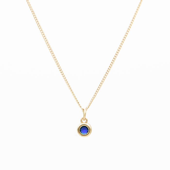 Sloane Round Mini Birthstone Necklace