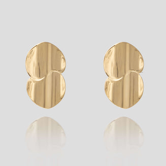 snoh chunky drop earrings in 18k gold plated from prya