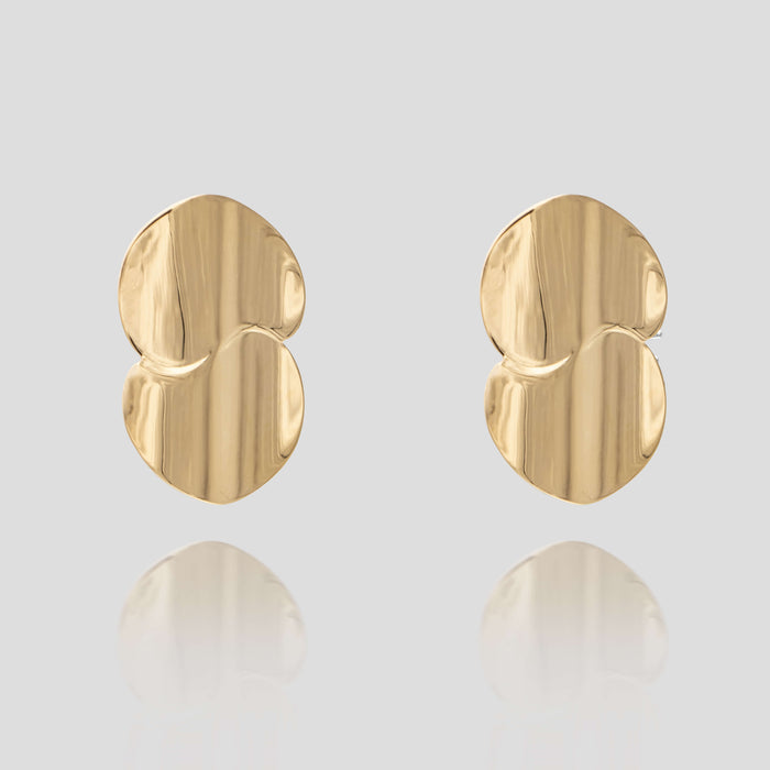 snoh chunky drop earrings in 18k gold plated from prya