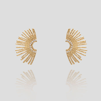 Solana fan earrings in 18k gold plated from prya