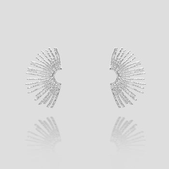 Solana fan earrings in silver plated from prya