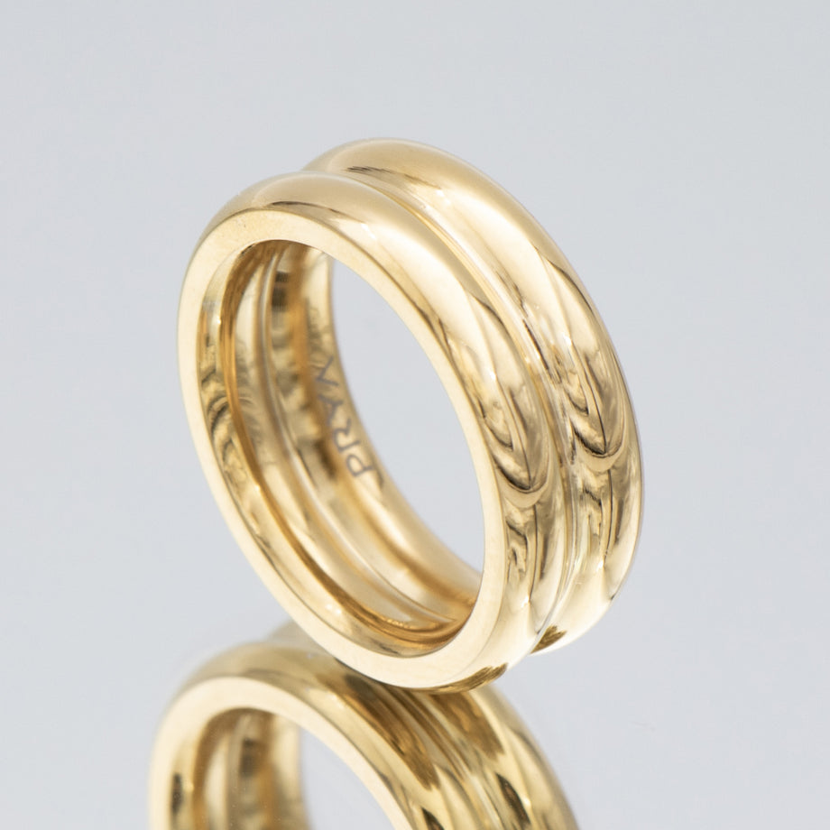 Suri Double Band Ring, a chunky Gold plated ring featuring a bold, double band design from prya