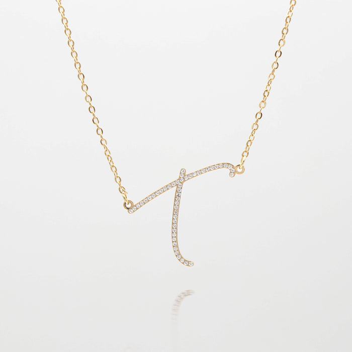 sydney initial necklace with letter 't' in gold from prya