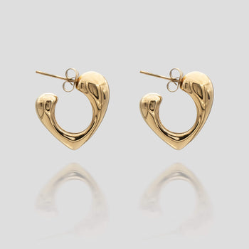 Tara half hoop earrings in 18k gold plated from prya