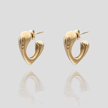 Tara half hoop earrings in 18k gold plated from prya