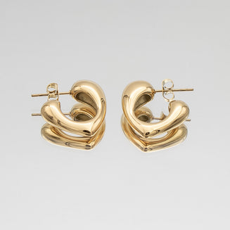 Tara half hoop earrings in 18k gold plated from prya