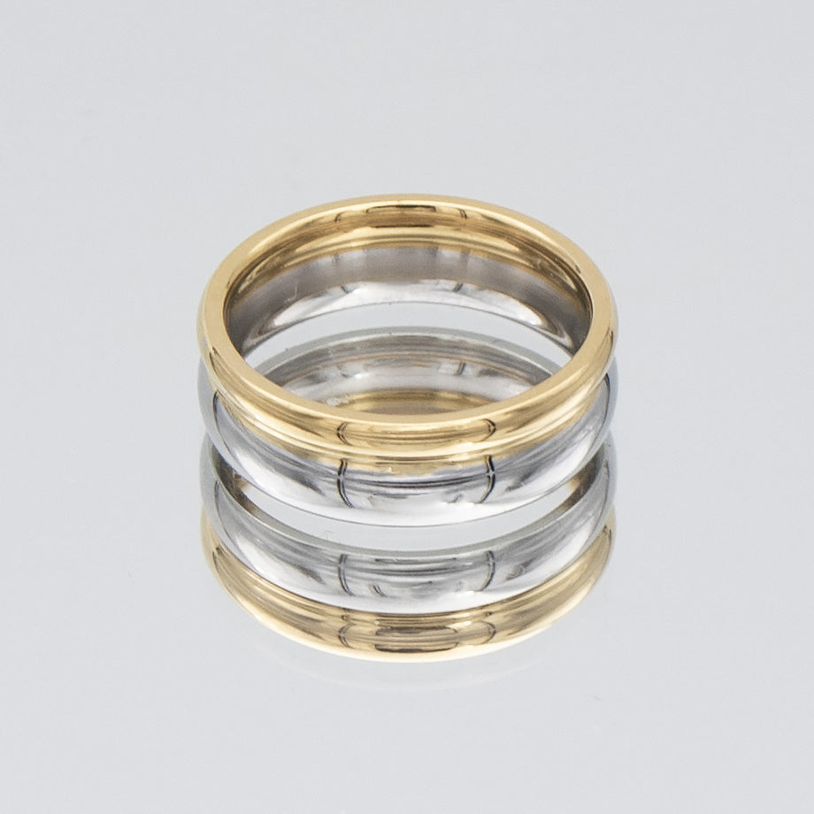 Uma Double Band Ring, a striking two tone accessory showcasing a statement double band design from prya