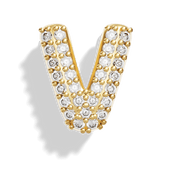 Gold Pave Bubble Letter Charms