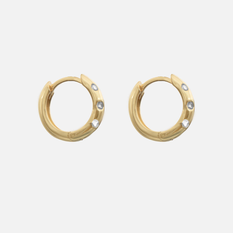 Veya Crystal Huggie Hoop Earrings