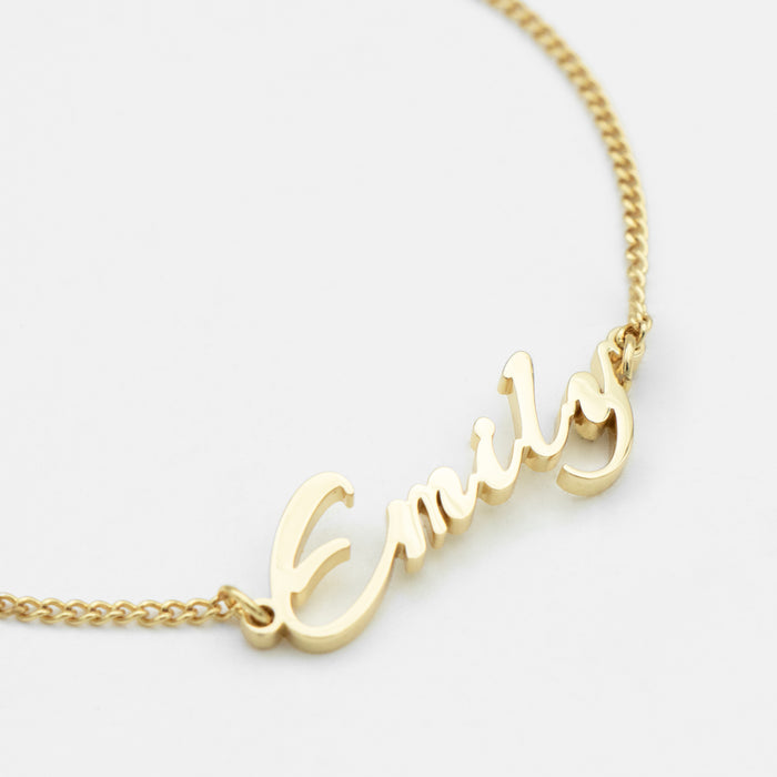 vienna custom name bracelet in 18k gold plated stainless steel from prya