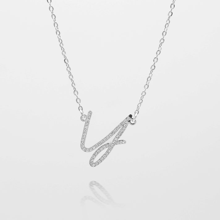 sydney initial necklace with letter 'y' in silver from prya