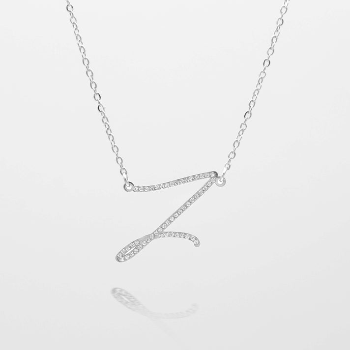 sydney initial necklace with letter 'z' in silver from prya