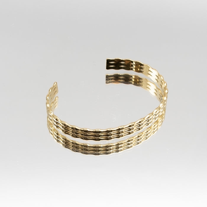 image of gold textured bamboo bangle from prya
