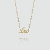 zodiac name necklace available in 18k gold plated or silver plated stainless steel from prya