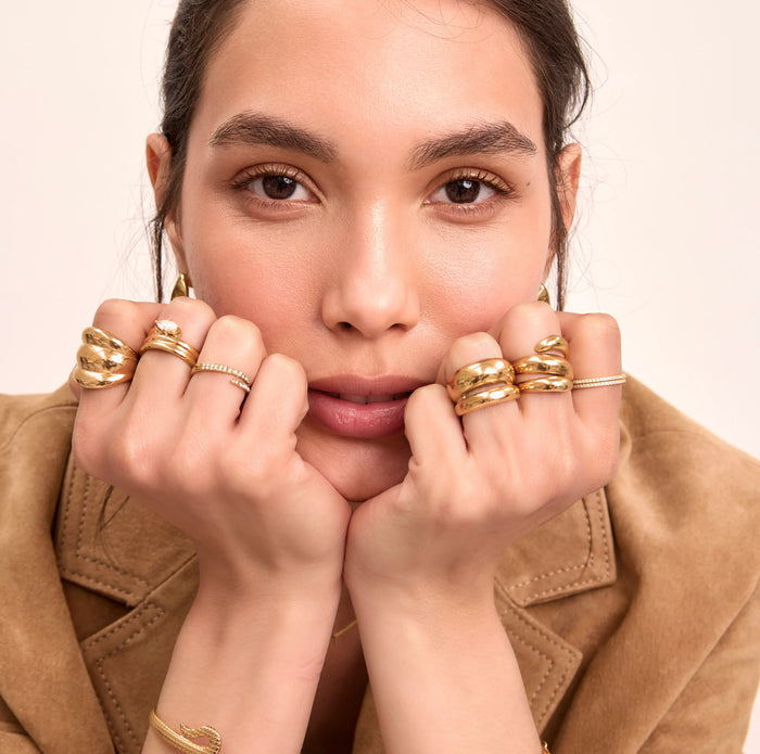 Emilia Double Band Stone Ring