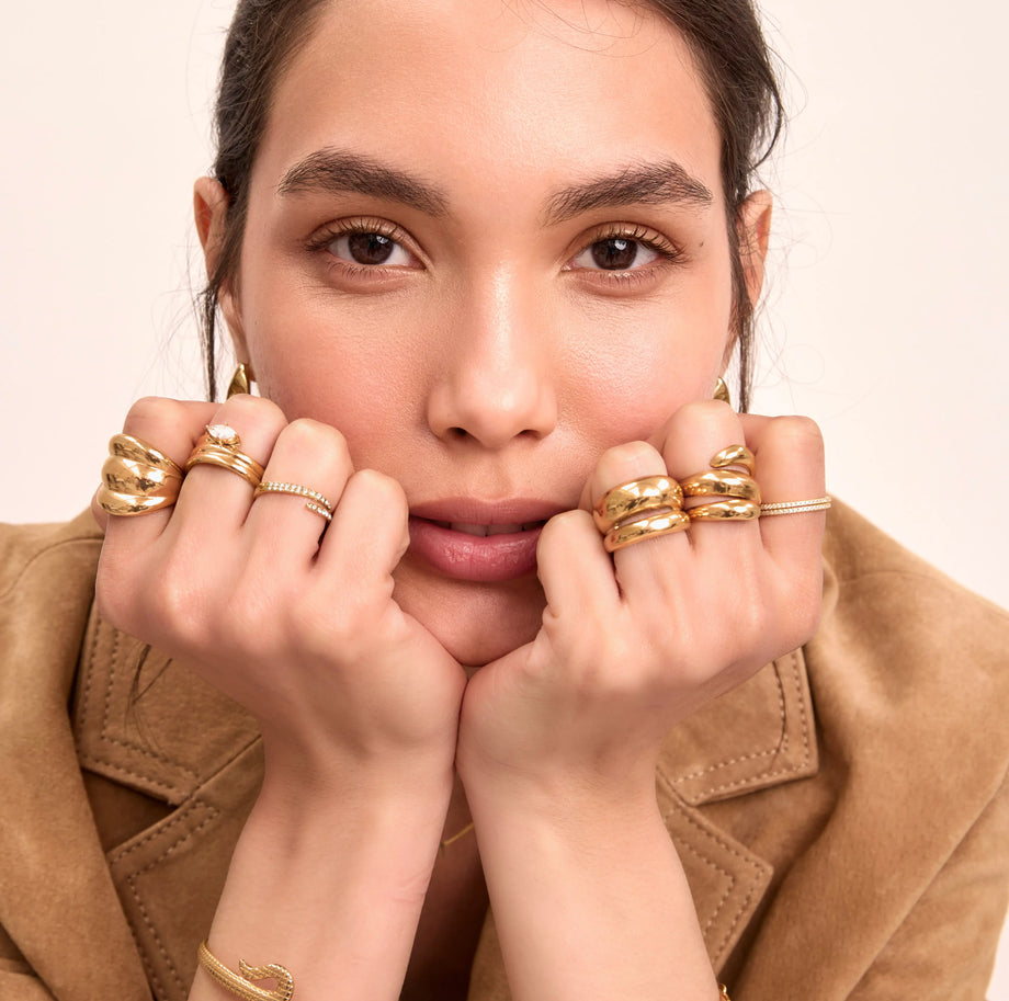 Emilia Double Band Stone Ring