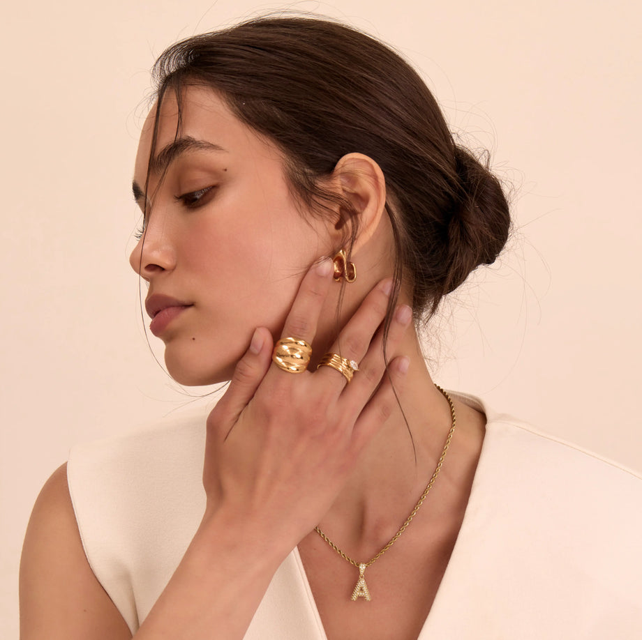 Emilia Double Band Stone Ring