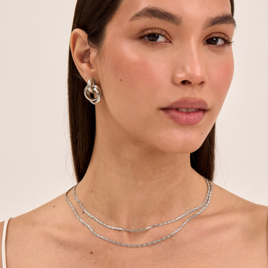 Flat Rope Link Chain | Silver
