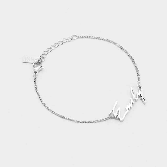 Havana custom name bracelet in silver plated stainless steel from prya