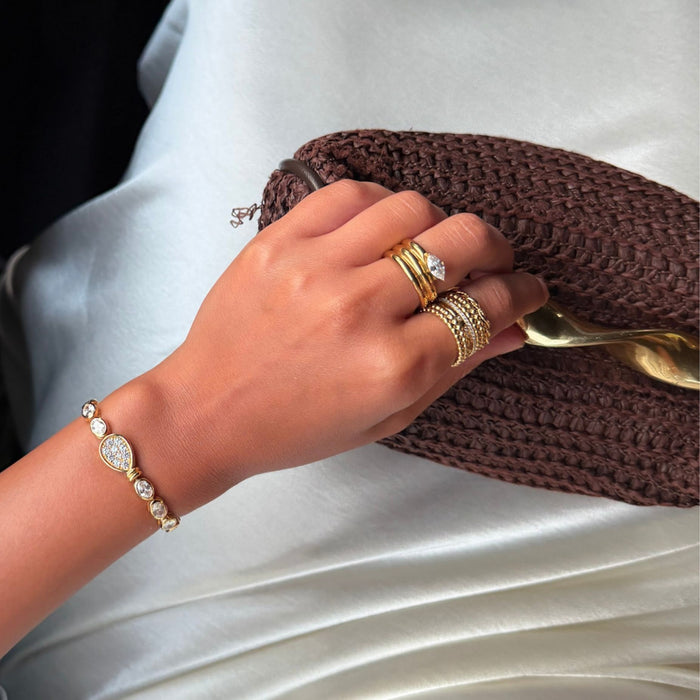 Emilia Double Band Stone Ring