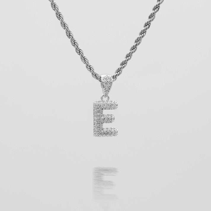 icy mini bubble initial necklace in 18k gold or silver plated, in mini curb, tennis and rope chain from prya