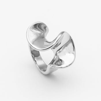 silver plated gold abstract ring from prya