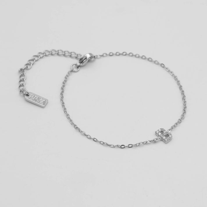 lana icy initial bracelet in silver plated from prya