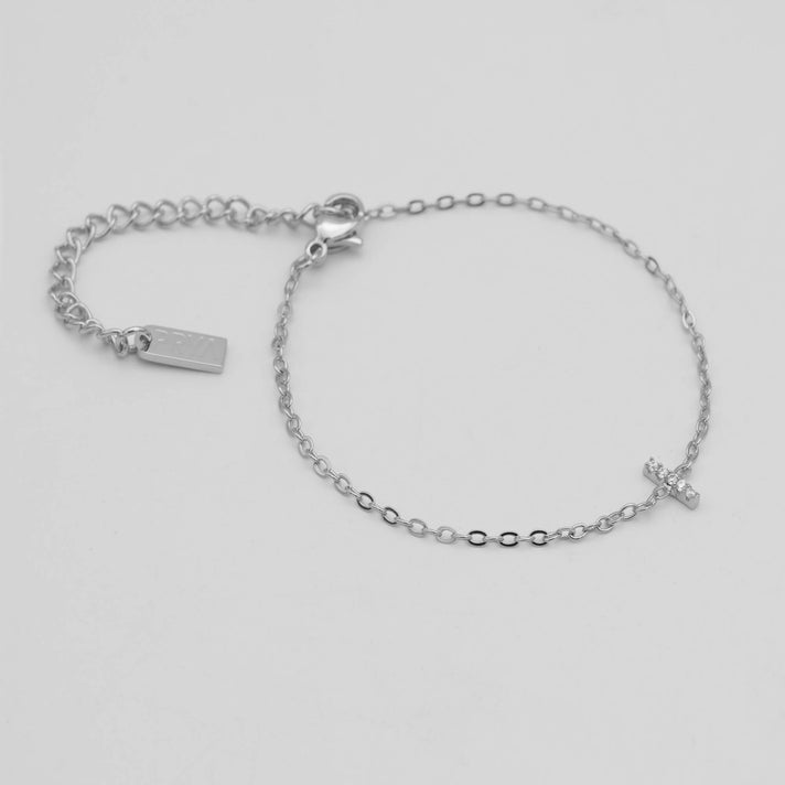 lana icy initial bracelet in silver plated from prya