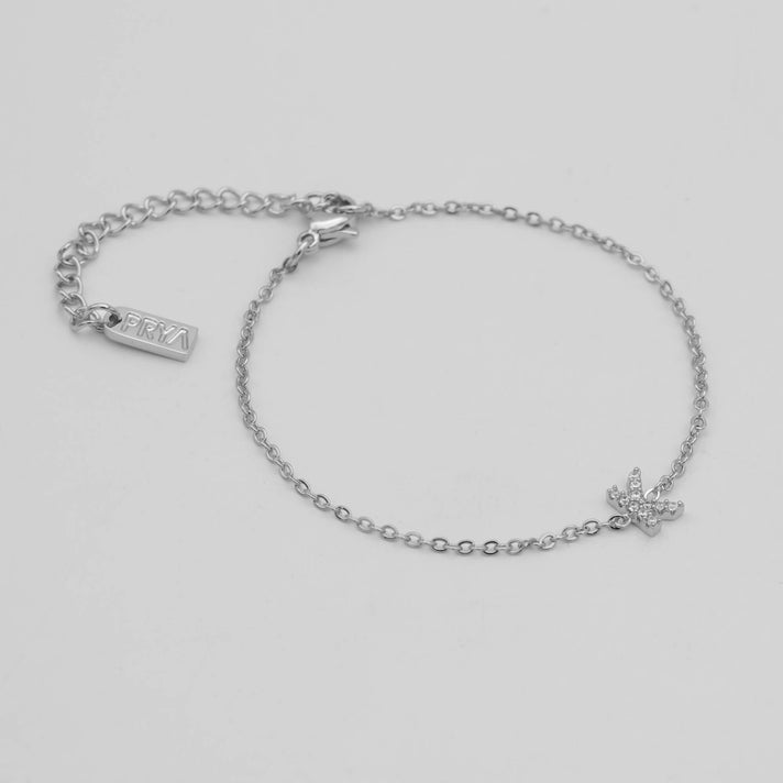 lana icy initial bracelet in silver plated from prya