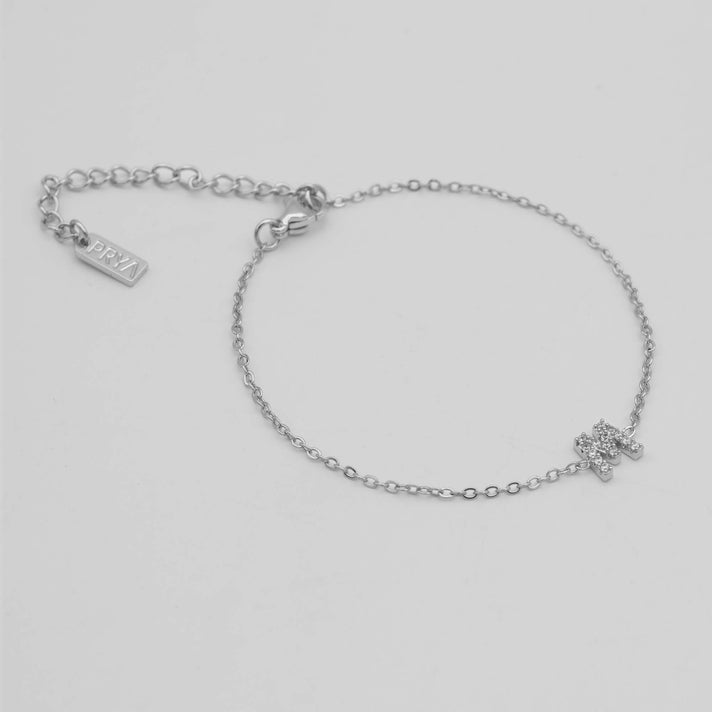 lana icy initial bracelet in silver plated from prya